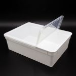 Dose 3 Liter – 24,5 × 18,5 × 7,5 cm – Weiß mit Klarsichtdeckel – Bild 2