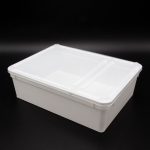 Dose 3 Liter – 24,5 × 18,5 × 7,5 cm – Weiß mit Klarsichtdeckel