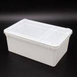 Dose 1,3 Liter – 18,5 × 12,5 × 7,5 cm – Weiß mit Klarsichtdeckel