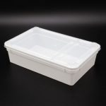 Dose 0,8 Liter – 18,5 × 12,5 × 5 cm – Weiß mit Klarsichtdeckel